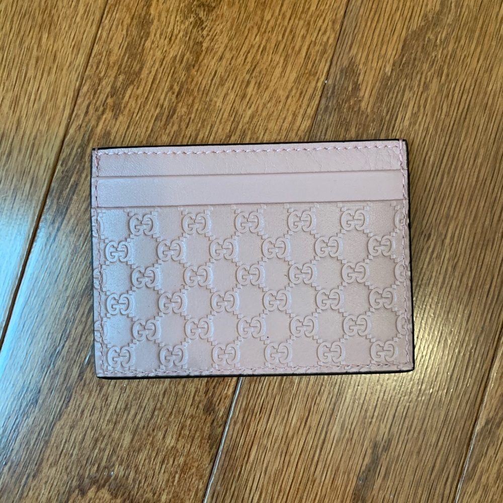 Gucci Guccissima Pale Pink Card Holder